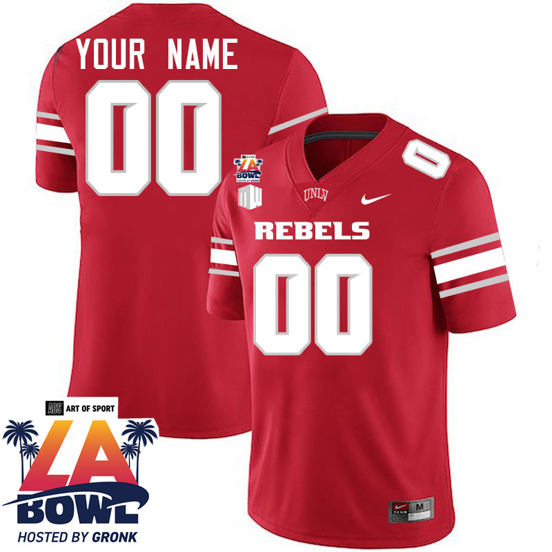 Custom UNLV Rebels 2024 LA Bowl Name And Number Jersey-Scarlet